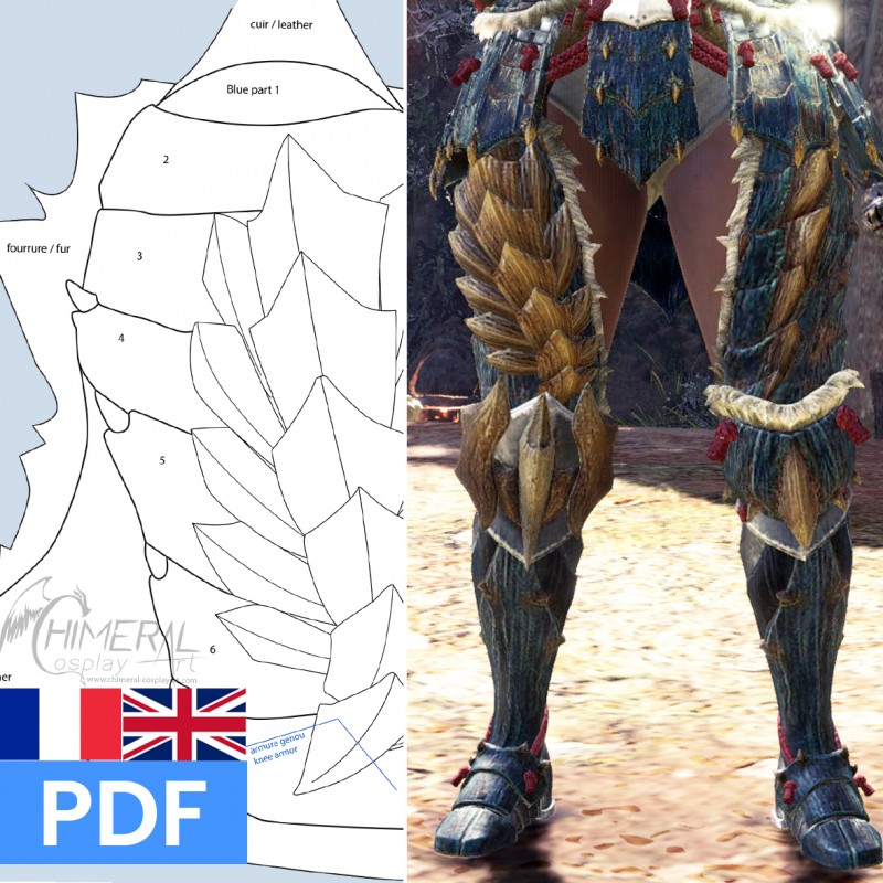 ZINOGRE legs armors Monster Hunter - cosplay pattern